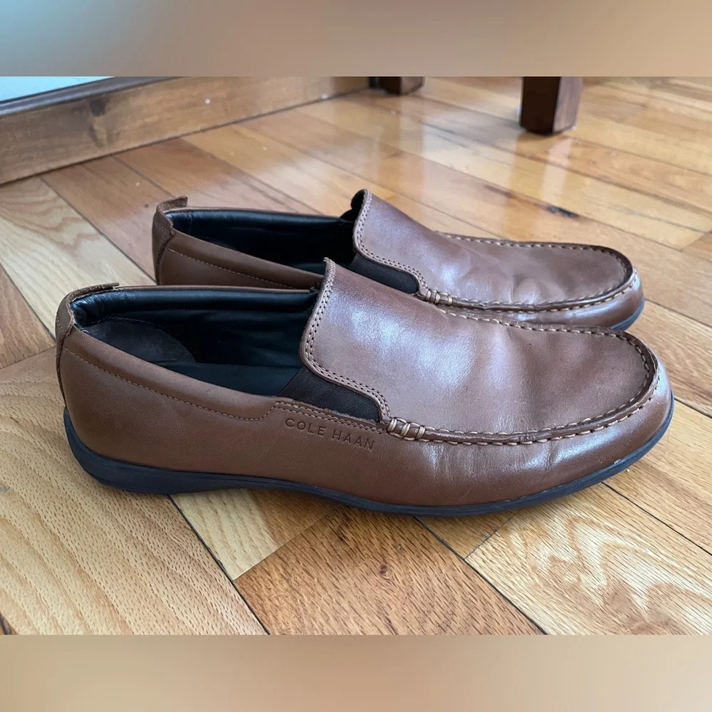 Cole Haan New Harbour Venetian II Slip‎ On Brown Leather Loafers Size 11